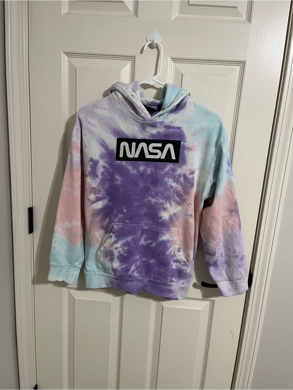 NASA Tie-Dye Pullover Hoodie in Purple, Pink & Blue